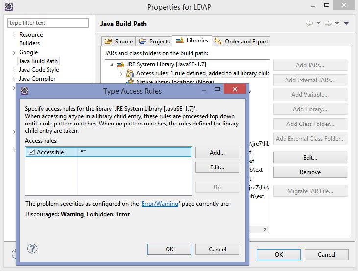 Eclipse access rules